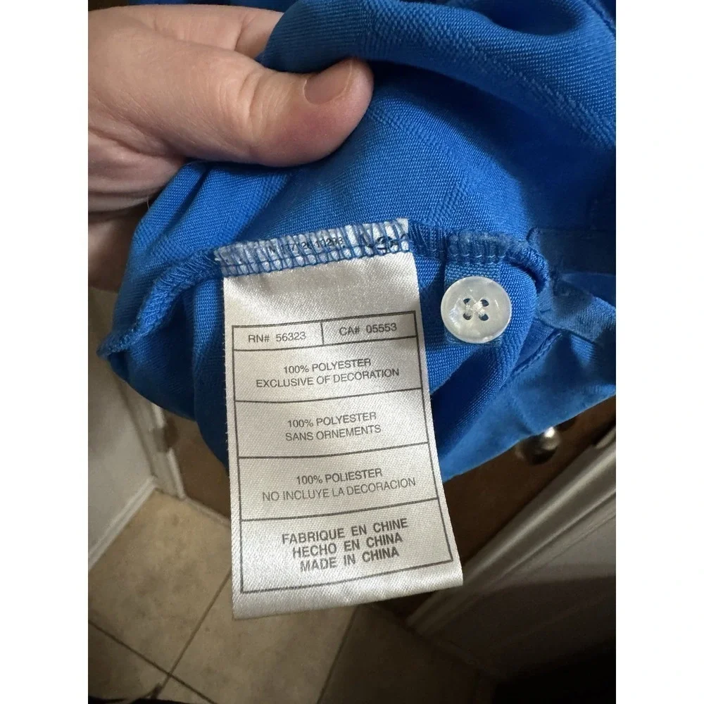 Nike Golf Polo Shirt Mens Size Extra Large XXL Short Sleeve Diamond Pattern Blue